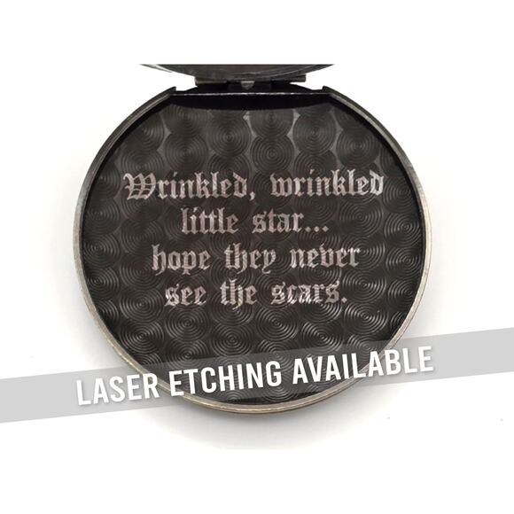 Skull & Roses Pocket Watch - Gothic Purple Floral Skeleton Charm Halloween Gift - Picture 8 of 10